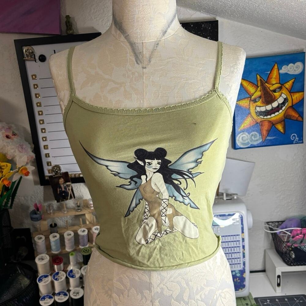 Current Mood olive green fairy top